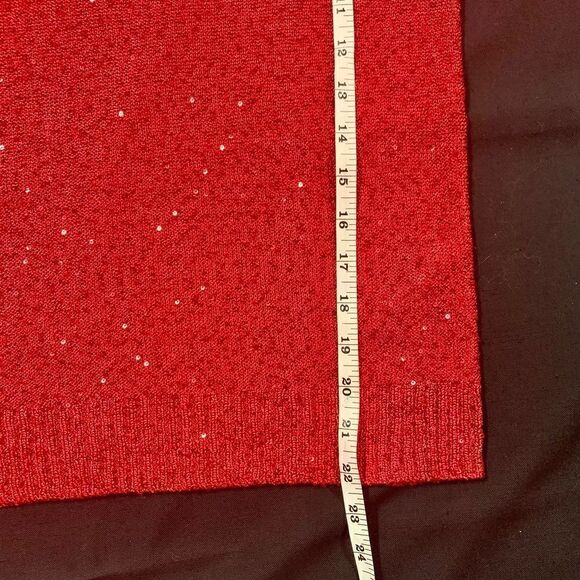 Emaline Petite Sparkly Red Cowlneck Sweater NWT - Picture 9 of 12
